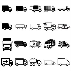 Truck icons set. vector