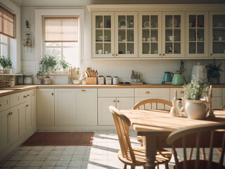 Fototapeta na wymiar Classic kitchen interior showcasing luxury. AI Generated.