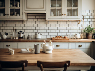 Fototapeta na wymiar Classic kitchen designed for functionality. AI Generated.
