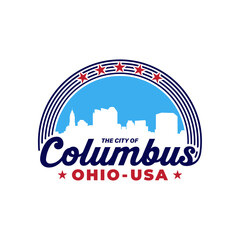 The city of Columbus, Ohio, USA. Logo design template. Vector and illustration.