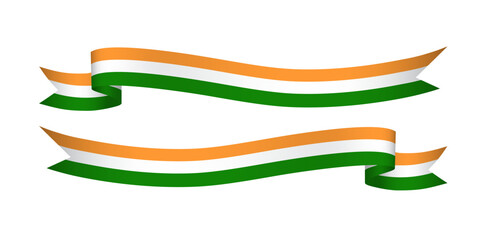 Shiny wavy ribbon with India's national flag color