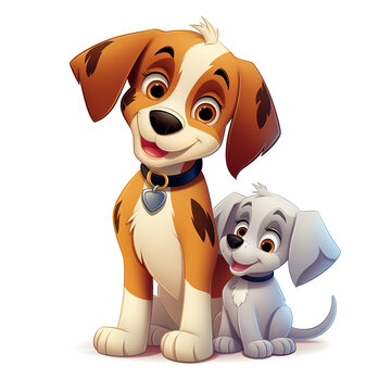 puppy dog cartoon character on white