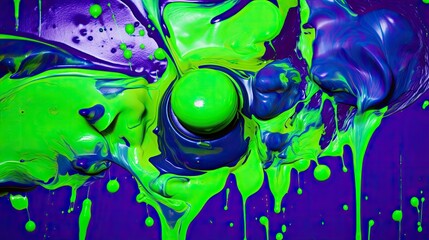 Fototapeta premium Mixing paint or plasticine in bright colors. Texture of liquid surface with bubbles top view. Closeup of the bubbling paint. Illustration for anner, poster, cover, brochure or presentation.