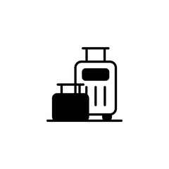 Luggage icon design with white background stock illustration