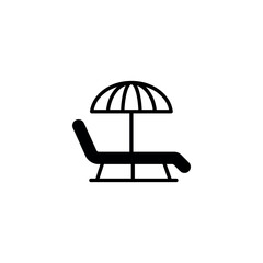 Beach Chair icon design with white background stock illustration