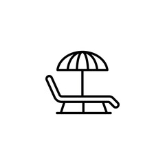 Beach Chair icon design with white background stock illustration