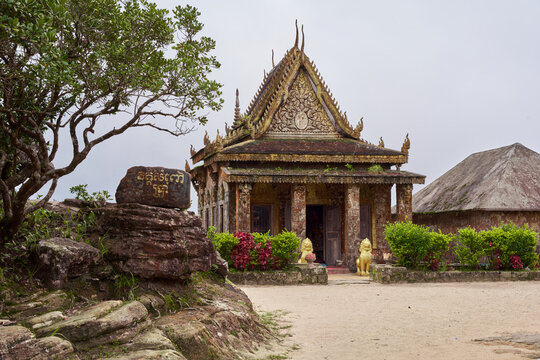 Wat Sampov Pram monastery at the Bokor national park in Kampot, Cambodia