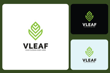 Green Leaf Logo Design Template