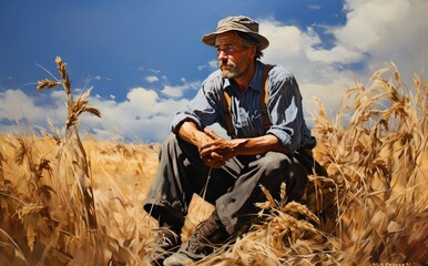 A painted farmer, generative ai
