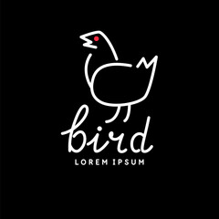 Fototapeta na wymiar Minimalistic and stylish Bird emblem. Modern typography. Illustration with text in a fashionable simple style.