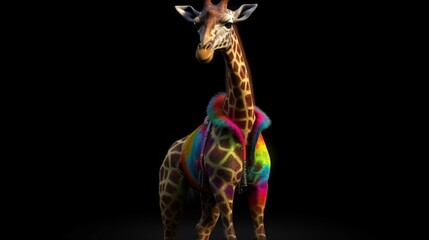 Imagine a full body shot of a super cool giraffe Ai generated art