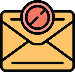 Message disclaimer icon outline vector. Legal document. Contract policy color flat
