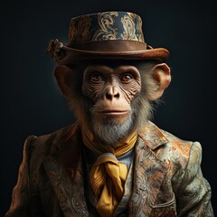 monkey wearing glasses and helmet