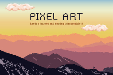 Scenery Pixel Art!
Pixel based scenery art with motivational catch phrase. 8bit colorful wallpaper!