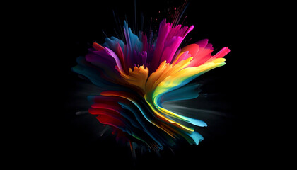 Colorful Explosion of Creativity: Creamy Paint Unleashed created with Generative AI technology