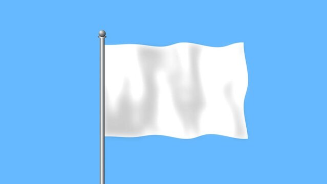 flag of white color on blue color background footage