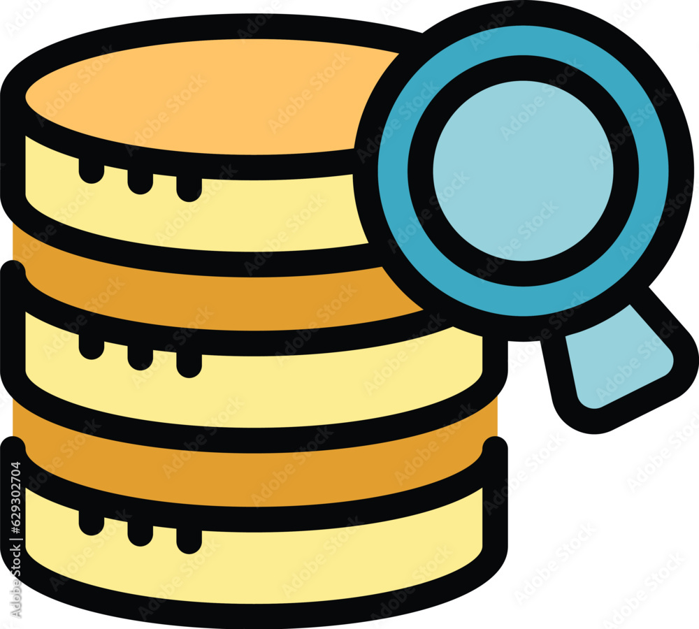 Poster server overview icon outline vector. data result. finance report color flat