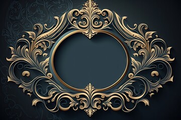 Luxury background with gold frame and ornament