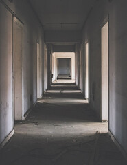 corridor in abandoned building