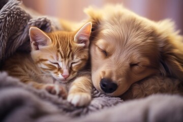 cat and puppy