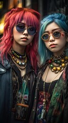 Fototapeta premium two young women