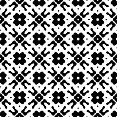 Black and white geometric seamless pattern with abstact shapes. Repeat pattern for fashion, textile design,  on wall paper, wrapping paper, fabrics and home decor.