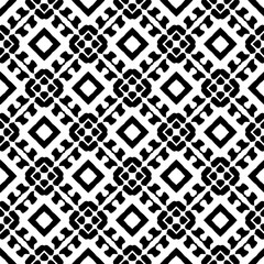 Black and white geometric seamless pattern with abstact shapes. Repeat pattern for fashion, textile design,  on wall paper, wrapping paper, fabrics and home decor.