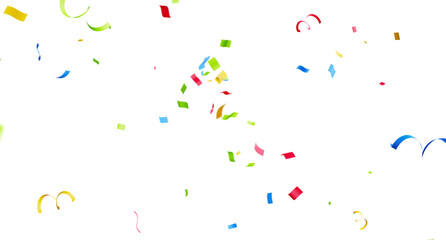 3d render of confetti floating isolated.