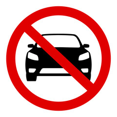 znak zakazu dla samochodów osobowych - obrazy, fototapety, plakaty