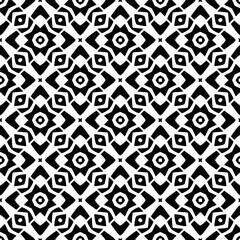 Black and white geometric seamless pattern with abstact shapes. Repeat pattern for fashion, textile design,  on wall paper, wrapping paper, fabrics and home decor.
