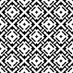 Black and white geometric seamless pattern with abstact shapes. Repeat pattern for fashion, textile design,  on wall paper, wrapping paper, fabrics and home decor.