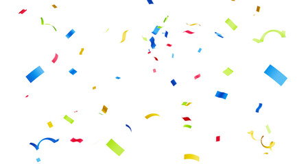 3d render of confetti floating isolated.