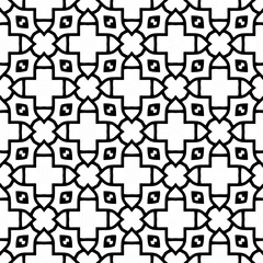 Black and white geometric seamless pattern with abstact shapes. Repeat pattern for fashion, textile design,  on wall paper, wrapping paper, fabrics and home decor.