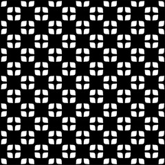 Black and white geometric seamless pattern with abstact shapes. Repeat pattern for fashion, textile design,  on wall paper, wrapping paper, fabrics and home decor.
