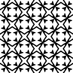 Black and white geometric seamless pattern with abstact shapes. Repeat pattern for fashion, textile design,  on wall paper, wrapping paper, fabrics and home decor.