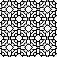 Black and white geometric seamless pattern with abstact shapes. Repeat pattern for fashion, textile design,  on wall paper, wrapping paper, fabrics and home decor.