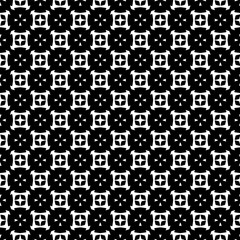 Black and white geometric seamless pattern with abstact shapes. Repeat pattern for fashion, textile design,  on wall paper, wrapping paper, fabrics and home decor.