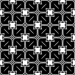 Black and white geometric seamless pattern with abstact shapes. Repeat pattern for fashion, textile design,  on wall paper, wrapping paper, fabrics and home decor.