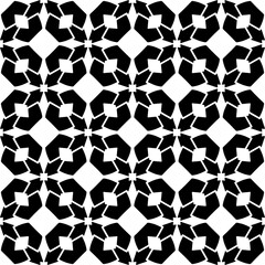 Black and white geometric seamless pattern with abstact shapes. Repeat pattern for fashion, textile design,  on wall paper, wrapping paper, fabrics and home decor.