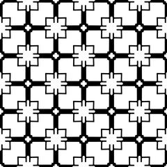 Obraz premium Black and white geometric seamless pattern with abstact shapes. Repeat pattern for fashion, textile design, on wall paper, wrapping paper, fabrics and home decor.