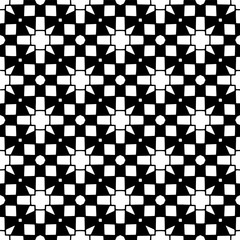 Fototapeta premium Black and white geometric seamless pattern with abstact shapes. Repeat pattern for fashion, textile design, on wall paper, wrapping paper, fabrics and home decor.