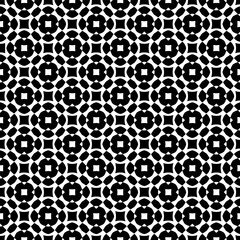 Black and white geometric seamless pattern with abstact shapes. Repeat pattern for fashion, textile design,  on wall paper, wrapping paper, fabrics and home decor.