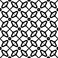 Fototapeta premium Black and white geometric seamless pattern with abstact shapes. Repeat pattern for fashion, textile design, on wall paper, wrapping paper, fabrics and home decor.