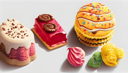 easter cake with eggs, cream, 