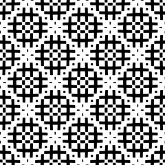 Black and white geometric seamless pattern with abstact shapes. Repeat pattern for fashion, textile design,  on wall paper, wrapping paper, fabrics and home decor.