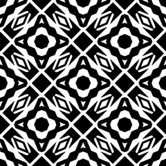 Black and white geometric seamless pattern with abstact shapes. Repeat pattern for fashion, textile design,  on wall paper, wrapping paper, fabrics and home decor.