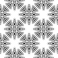 Obraz premium Black and white geometric seamless pattern with abstact shapes. Repeat pattern for fashion, textile design, on wall paper, wrapping paper, fabrics and home decor.
