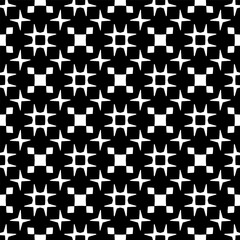 Black and white geometric seamless pattern with abstact shapes. Repeat pattern for fashion, textile design,  on wall paper, wrapping paper, fabrics and home decor.