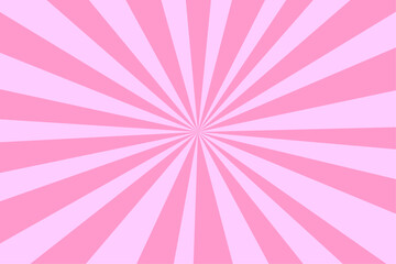 Pink in pink sun rays in vector art as background