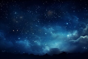Fototapeta na wymiar Night Sky with Luding Clouds and Starry Night. AI